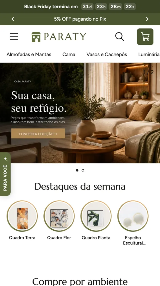 Tema Paraty no celular